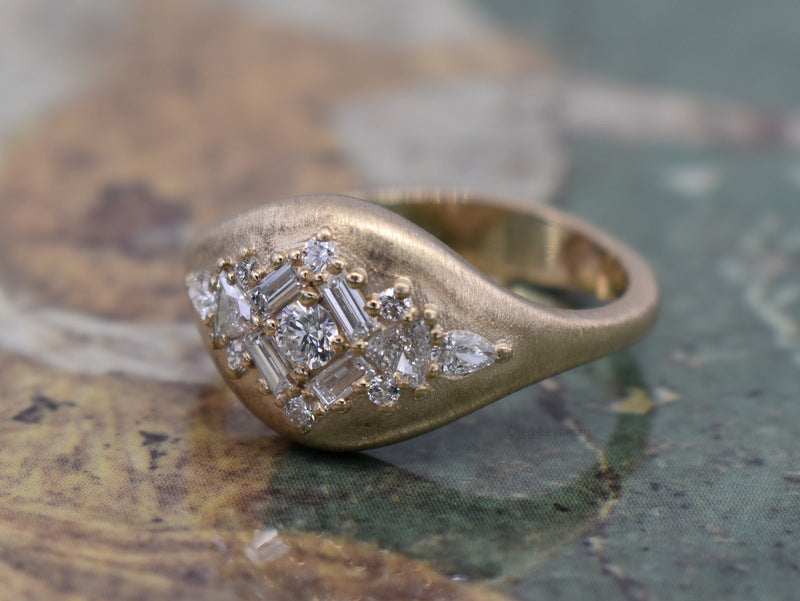 Velour Diamond Signet Ring