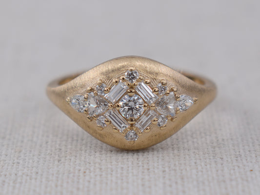 Velour Diamond Signet Ring
